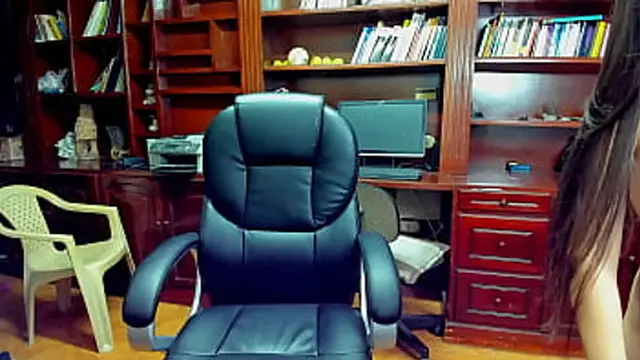 Secretary masturbates anal in office