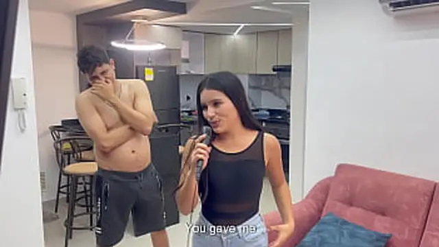 I help my little stepsister with her singing lessons and penetrate her throat real hard 