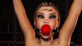 Raunchy babe gets ravaged by BBC in dimly lit underground lair