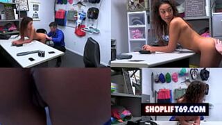 Sarah Lace, the black shoplifting babe, got her snatch and cheeks ravaged by a security officer