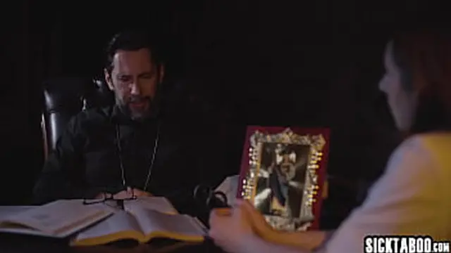 Priest Tommy Pistol turned into sinner by hot big ass teen Penelope Kay