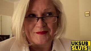 Blindly worshiping Lacey's expertly-fucked British granny booty in explicit, dirty, nasty, filthy, perverted sex therapy sessions.