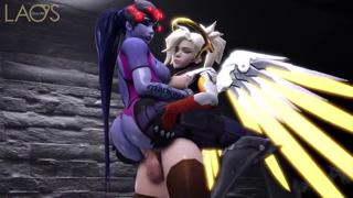 Mercy's massive futanari pounds Widowmaker's ass🍑 with reckless abandon