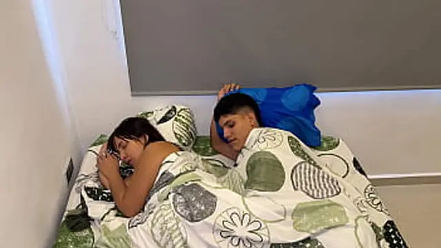 My stepmom and I share a bed and she ends up putting my big cock in her delicious pussy