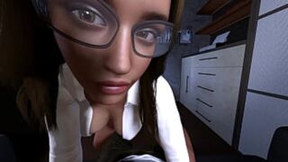Steamy 3D Hentai F**k Session with a Hot Office B**ch