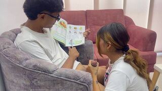 My Slutty Stepsis Studies While I Drain My Load on Her Breasts