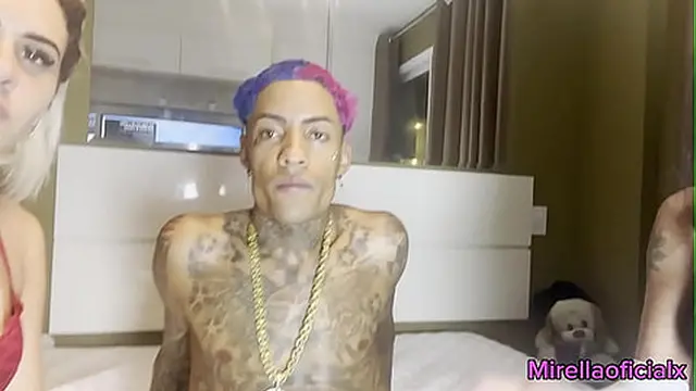 Two friends hook up secretly &mdash;  invite a third for a wild three-way encounter