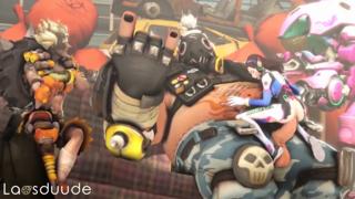 Double-timing cowgirl takes on Overwatch's finest, riding cock🌭 to climax🚀