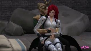 Black queen rides white warlock like a cheap motel hellhole, dirty magic included