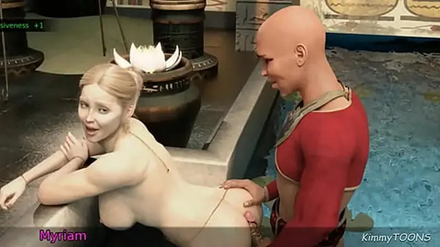 AWAM Ancient Prince filled her ass with cum - ANAL in the pool - kimmytoons