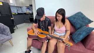 My husband hires a music teacher and he teaches me so well that it makes me want to fuck him hard and makes my delicious pussy wet