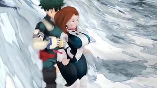 Ochako Uraraka rapidín con midorilla
