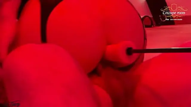 French double penetration in a red room