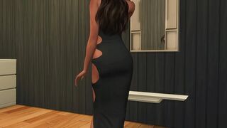 He checked out the business girl's firm anal area