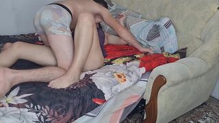 passionate threesome sex. wife husband and lover