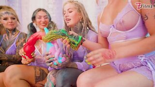 Squirt Mayhem – 5 Girls Squirting Together with Anal Dildos —  Gaping —  Prolapse & ATM
