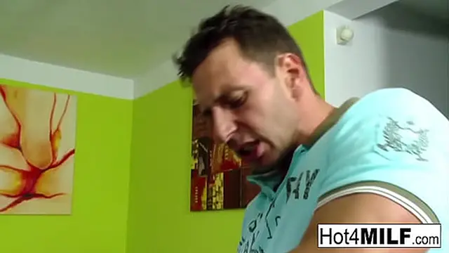 Blonde MILF in bikini treats her man to some anal pleasure