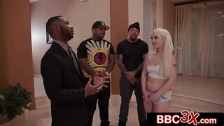 Rough Black Gang Triple-Team and Ass-Fuck Dumb Stripper Slut