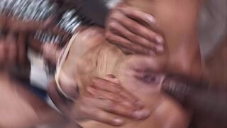 Young CAMILA SMITH and three big cocks for the first time —  anal —  BBC —
