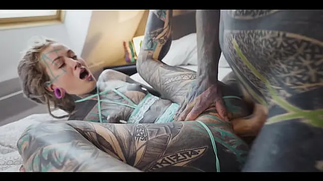 Tattooed Teen Balls Deep Fucking