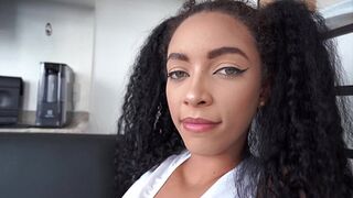 Vitoria Slim, 19 years green-eyes very slim Brazilian ebony, gets hard fucked by 3 big cocks (DAP, 0% pussy, Anal, teen 18 , DATM, bbc, dirty talk) OB566