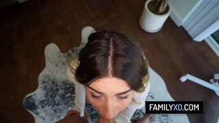 Slutty teen stepdaughter takes stepdad's meaty cock in her tight asshole - Chanel Camryn