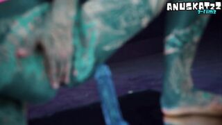 Psychedelic Hippies Pip and Dildo Play ANAL