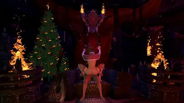 Sex Elf Girl Rides Santa′s Candy Cane