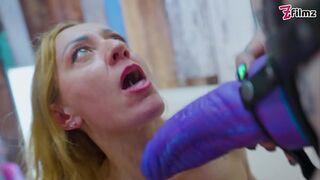 Big Strapon Inked Beautys Friends Ass Wrecking