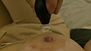 Nipple pumping —  masturbation and anal gape training compilation