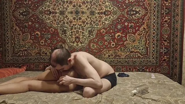 Amateur Russian GF plays with giant anal toy in homemade video