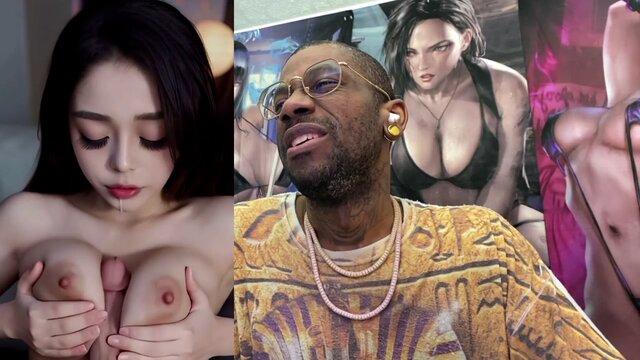 Giant-boobbed beauty gets covered in spunk; petite butt-loving whore attempts