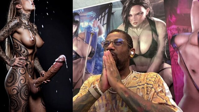 Transgender blonde Daphne gets seed covered face from long stiff tool