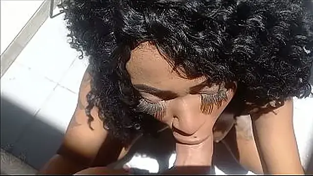 Outdoor blowjob with the blazing sun beating down on your face while your ass gets pounded until hot cum comes out