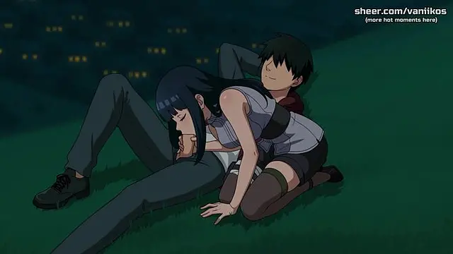 Busty anime girl Hinata gets creampied by Naruto